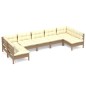 vidaXL Muebles de jardín 7 pzas y cojines madera de pino marrón miel vidaXL Muebles de jardín 7 pzas y cojines madera de pino marrón miel