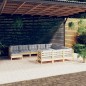 vidaXL Muebles de jardín 11 pzas y cojines madera de pino gris