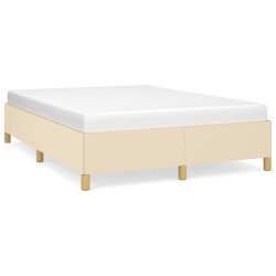 vidaXL Estructura de cama de tela color crema 140x200 cm