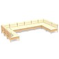 vidaXL Muebles de jardín 10 pzas y cojines madera maciza de pino crema vidaXL Muebles de jardín 10 pzas y cojines madera maciza de pino crema