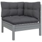 vidaXL Muebles de jardín 9 pzas y cojines negro madera maciza de pino vidaXL Muebles de jardín 9 pzas y cojines negro madera maciza de pino