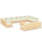 vidaXL Muebles de jardín 14 piezas y cojines madera maciza de pino vidaXL Muebles de jardín 14 piezas y cojines madera maciza de pino