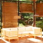 vidaXL Muebles de jardín 6 piezas cojines madera de pino color crema