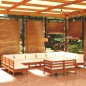 vidaXL Muebles de jardín 12 pzas y cojines madera de pino marrón miel vidaXL Muebles de jardín 12 pzas y cojines madera de pino marrón miel