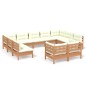 vidaXL Muebles de jardín 11 pzas y cojines madera de pino marrón miel vidaXL Muebles de jardín 11 pzas y cojines madera de pino marrón miel