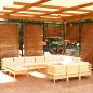 vidaXL Muebles de jardín 13 piezas cojines madera de pino color crema vidaXL Muebles de jardín 13 piezas cojines madera de pino color crema