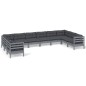 vidaXL Muebles de jardín 10 pzas y cojines madera de pino gris vidaXL Muebles de jardín 10 pzas y cojines madera de pino gris