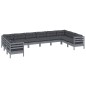 vidaXL Muebles de jardín 10 pzas y cojines madera de pino gris vidaXL Muebles de jardín 10 pzas y cojines madera de pino gris