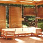 vidaXL Muebles de jardín 7 pzas y cojines madera de pino marrón miel vidaXL Muebles de jardín 7 pzas y cojines madera de pino marrón miel