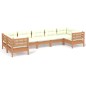 vidaXL Muebles de jardín 7 pzas y cojines madera de pino marrón miel vidaXL Muebles de jardín 7 pzas y cojines madera de pino marrón miel