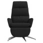 vidaXL Sillón de relax con reposapiés de tela negro vidaXL Sillón de relax con reposapiés de tela negro