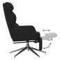 vidaXL Sillón de relax con reposapiés de tela negro vidaXL Sillón de relax con reposapiés de tela negro