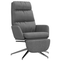 vidaXL Sillón de relax con reposapiés tela gris claro