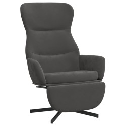 vidaXL Sillón de relax con reposapiés terciopelo gris oscuro