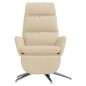 vidaXL Sillón de relax con reposapiés de tela color crema vidaXL Sillón de relax con reposapiés de tela color crema