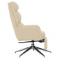 vidaXL Sillón de relax con reposapiés de tela color crema vidaXL Sillón de relax con reposapiés de tela color crema