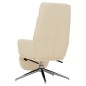 vidaXL Sillón de relax con reposapiés de tela color crema vidaXL Sillón de relax con reposapiés de tela color crema
