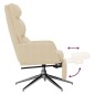 vidaXL Sillón de relax con reposapiés de tela color crema vidaXL Sillón de relax con reposapiés de tela color crema
