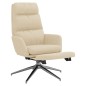 vidaXL Sillón de relax con reposapiés de tela color crema vidaXL Sillón de relax con reposapiés de tela color crema