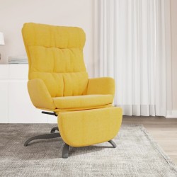 vidaXL Sillón de relax con reposapiés tela amarillo mostaza
