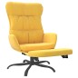 vidaXL Sillón de relax con reposapiés tela amarillo mostaza vidaXL Sillón de relax con reposapiés tela amarillo mostaza