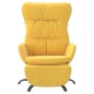 vidaXL Sillón de relax con reposapiés tela amarillo mostaza vidaXL Sillón de relax con reposapiés tela amarillo mostaza