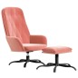 vidaXL Sillón de relax con taburete terciopelo rosa vidaXL Sillón de relax con taburete terciopelo rosa