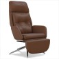 vidaXL Sillón de relax y reposapiés cuero auténtico y sintético marrón vidaXL Sillón de relax y reposapiés cuero auténtico y sintético marrón