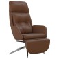 vidaXL Sillón de relax y reposapiés cuero auténtico y sintético marrón vidaXL Sillón de relax y reposapiés cuero auténtico y sintético marrón