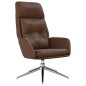 vidaXL Sillón de relax y reposapiés cuero auténtico y sintético marrón vidaXL Sillón de relax y reposapiés cuero auténtico y sintético marrón