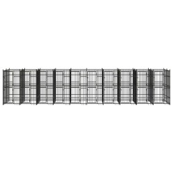 vidaXL Perrera de exterior de acero 18,43 m²