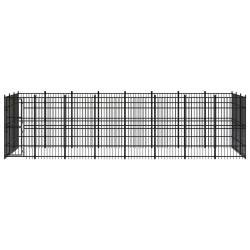 vidaXL Perrera de exterior de acero 22,12 m²