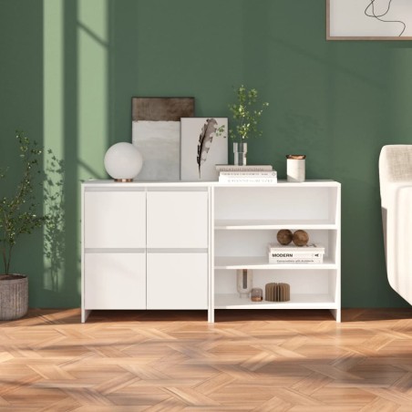 vidaXL Aparador de 2 piezas madera contrachapada blanco