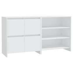 vidaXL Aparador de 2 piezas madera contrachapada blanco