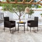 vidaXL Juego de comedor para jardín 3 piezas ratán sintético negro vidaXL Juego de comedor para jardín 3 piezas ratán sintético negro