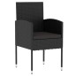 vidaXL Juego de comedor para jardín 3 piezas ratán sintético negro vidaXL Juego de comedor para jardín 3 piezas ratán sintético negro