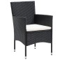 vidaXL Juego de comedor para jardín 3 piezas ratán sintético negro vidaXL Juego de comedor para jardín 3 piezas ratán sintético negro