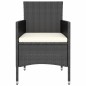 vidaXL Juego de comedor para jardín 3 piezas ratán sintético negro vidaXL Juego de comedor para jardín 3 piezas ratán sintético negro