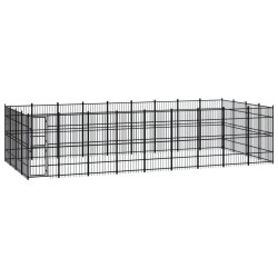 vidaXL Perrera de exterior de acero 33,18 m²
