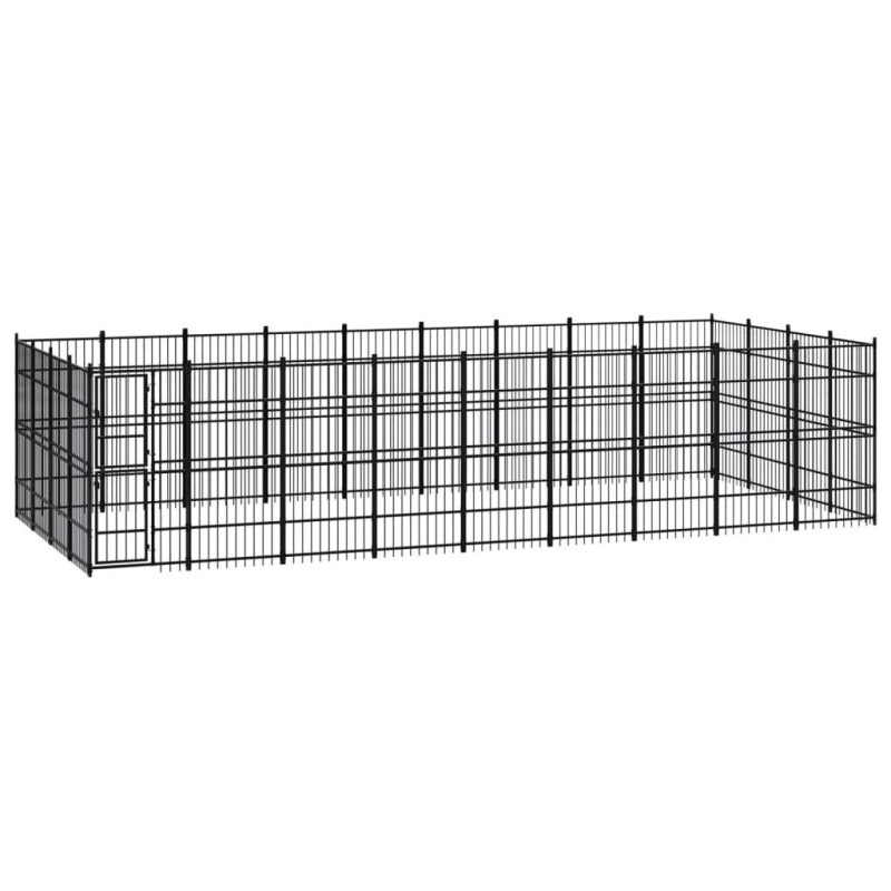vidaXL Perrera de exterior de acero 33,18 m²