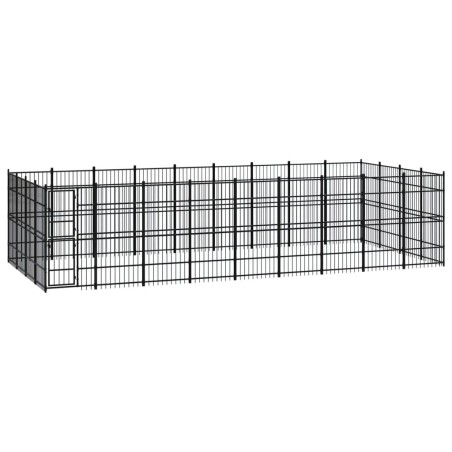 vidaXL Perrera de exterior de acero 33,18 m²