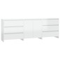 vidaXL Aparador de 3 piezas madera manufacturada blanca brillante vidaXL Aparador de 3 piezas madera manufacturada blanca brillante