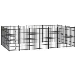 vidaXL Perrera de exterior de acero 25,8 m²