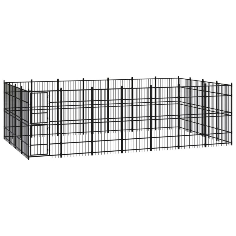 vidaXL Perrera de exterior de acero 25,8 m² vidaXL Perrera de exterior de acero 25,8 m²
