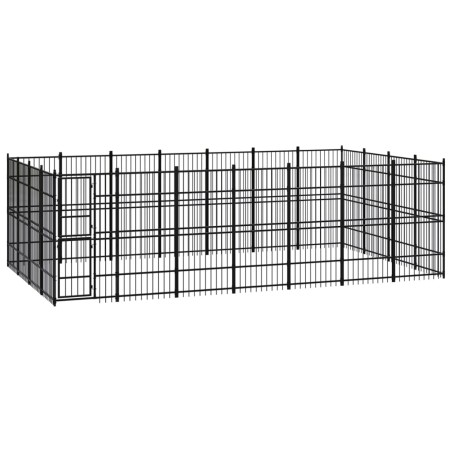 vidaXL Perrera de exterior de acero 25,8 m²