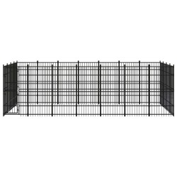 vidaXL Perrera de exterior de acero 25,8 m²