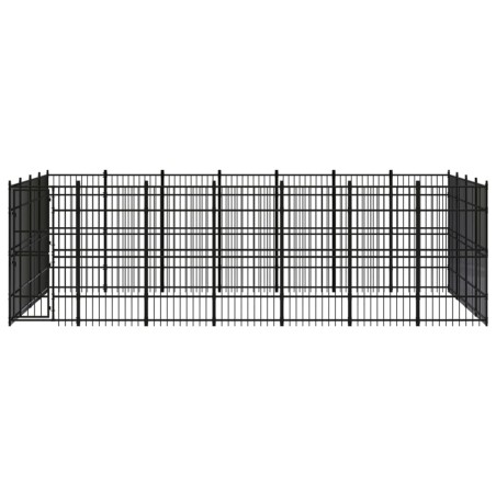 vidaXL Perrera de exterior de acero 25,8 m²