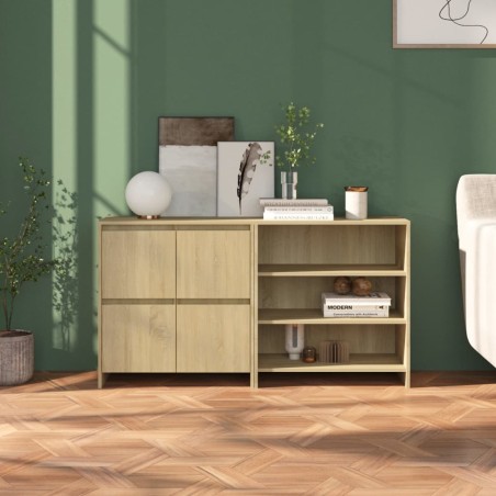 vidaXL Aparador de 2 piezas madera manufacturada color roble Sonoma