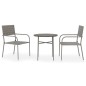 vidaXL Juego de comedor para jardín 3 piezas ratán sintético gris vidaXL Juego de comedor para jardín 3 piezas ratán sintético gris