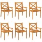 vidaXL Sillas de comedor de jardín 6 uds madera maciza de acacia
